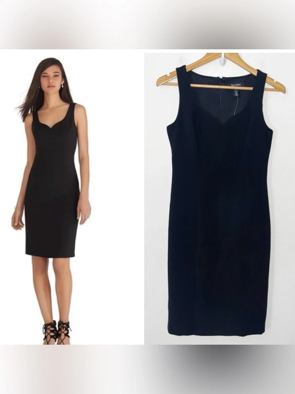 NWT White House Black Market black sweetheart neckline sleeveless sheath dress 2